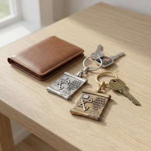 מחזיק מפתחות ייחודי עם ברכת הדרך באנגלית ושבב תנ"ך