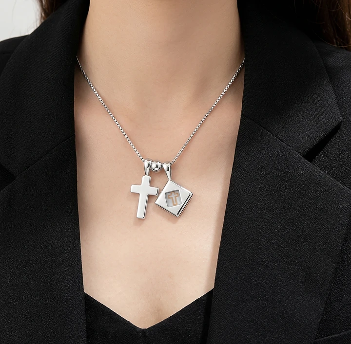 The Faith & Presence Cross – Women’s 925 Sterling Silver Necklace