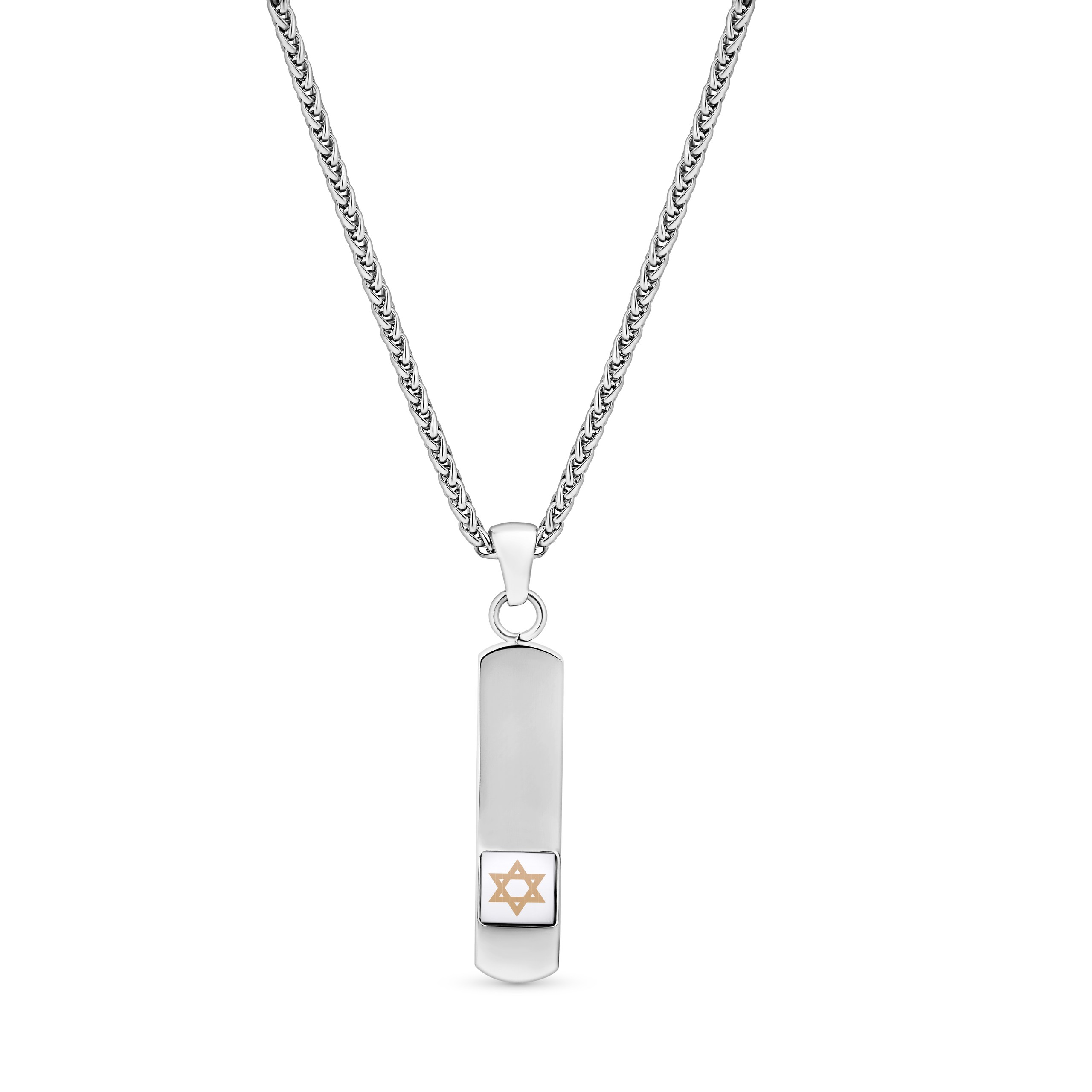 שרשרת עמוד האמונה עם שבב תנ"ך – עיצוב נקי, מסר עוצמתי